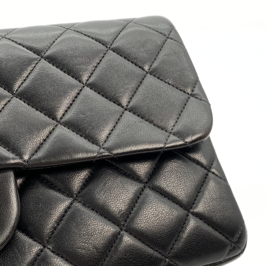 Cashel, 3 Series Matelasse 25 Backpack Black Lambskin with seal and card