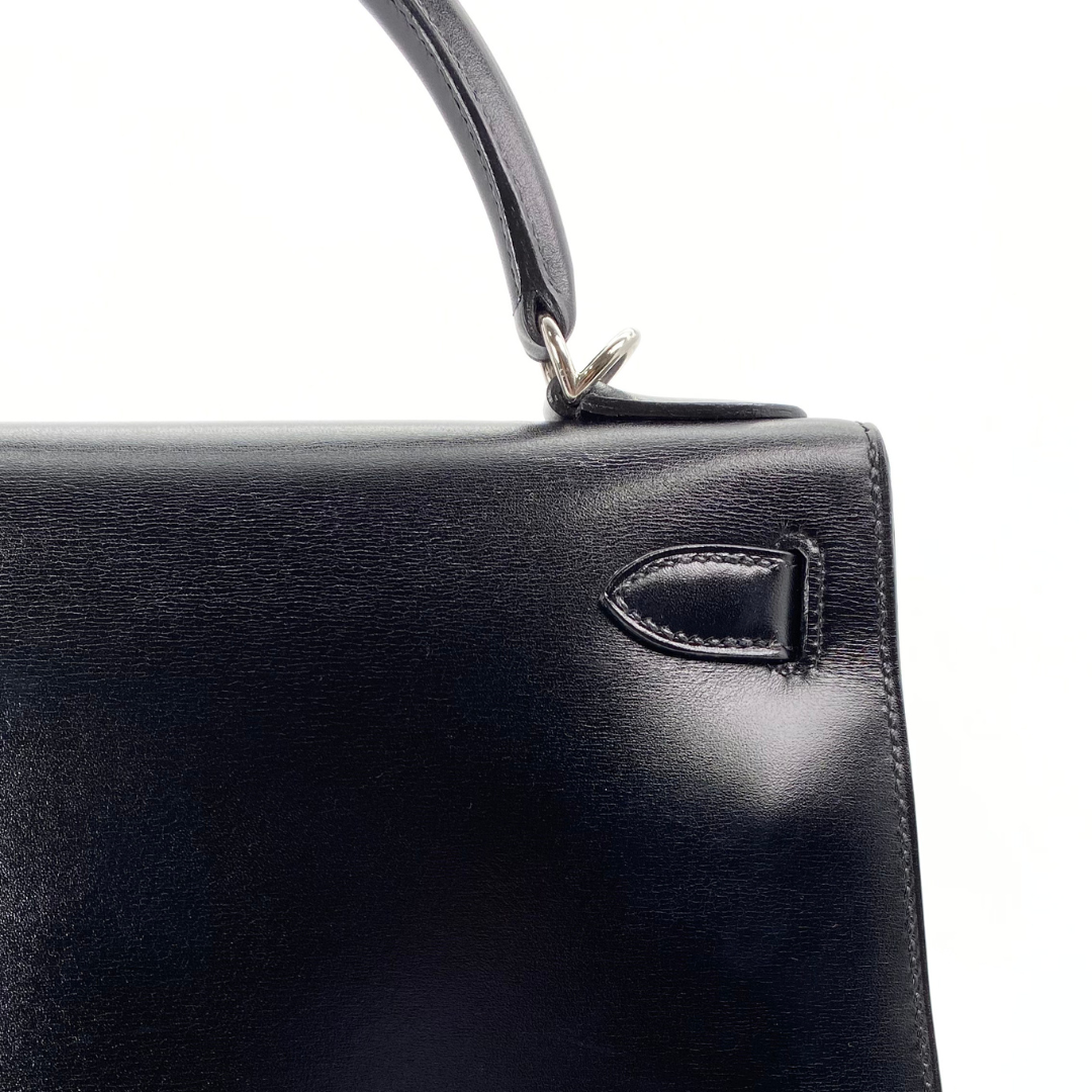 Lumen, 2002 Kelly 28 Sellier Black Boxcalf with stamp □F