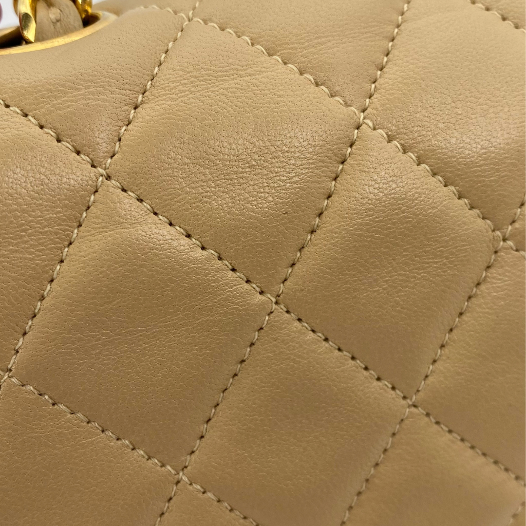 Sayaka, 1 Series Half Moon Beige Lambskin with seal and card