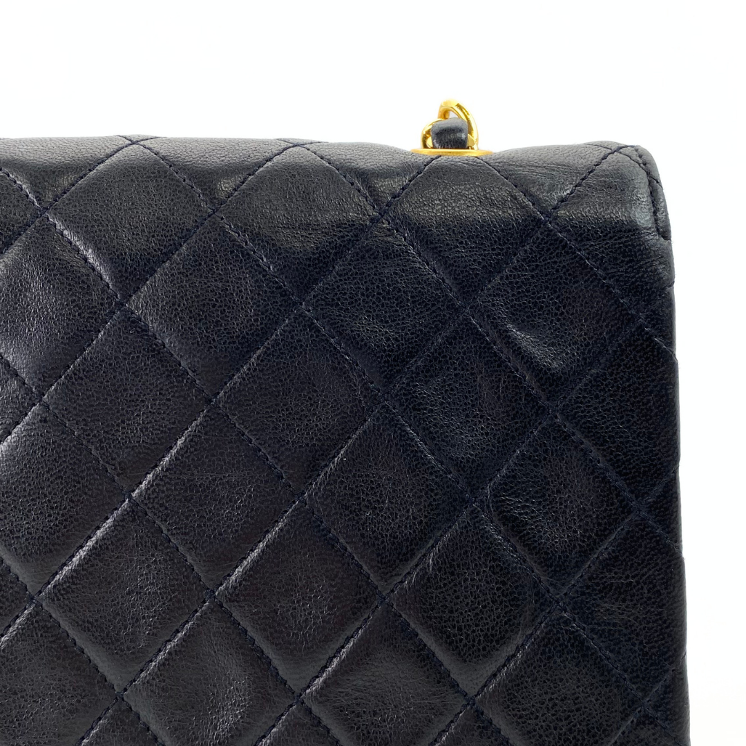 Wakana, 1 Series Matelasse Mini Black Lambskinw with seal and card