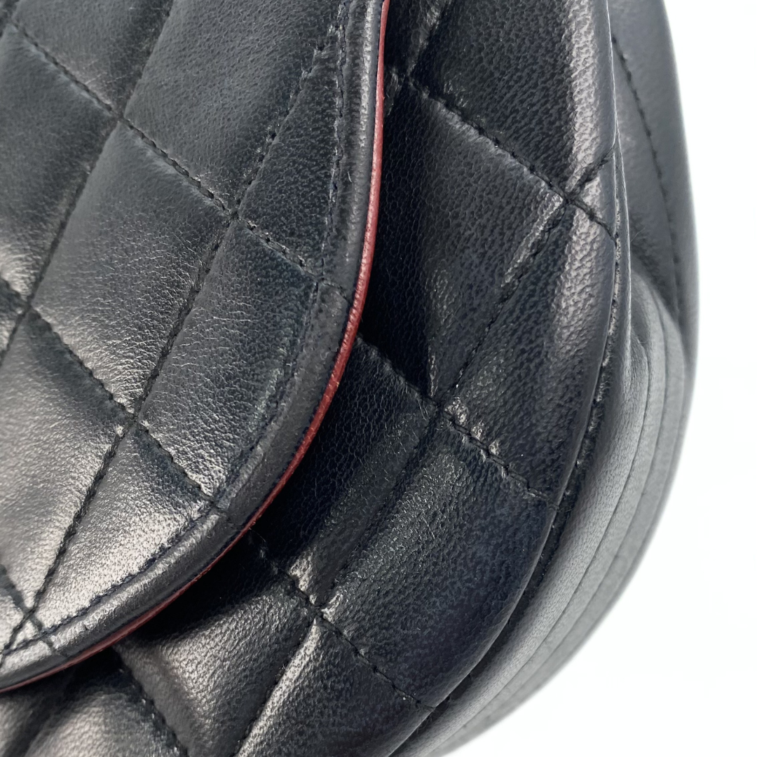 Gideon, 0 Series Semi Circle Black Lambskin with seal and card