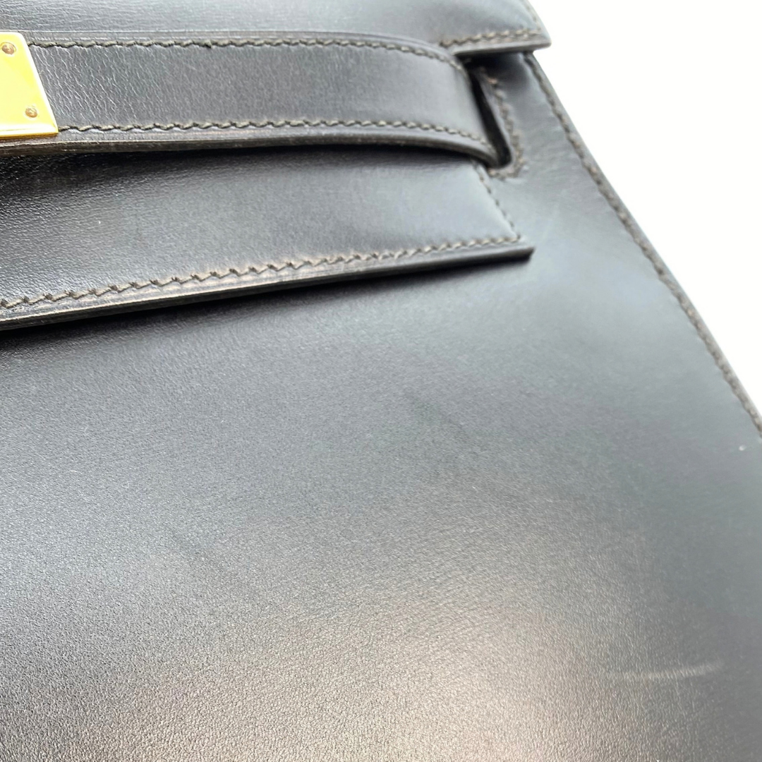 Chisato, 1991 Kelly 28 Sellier Black Boxcalf with stamp 〇U