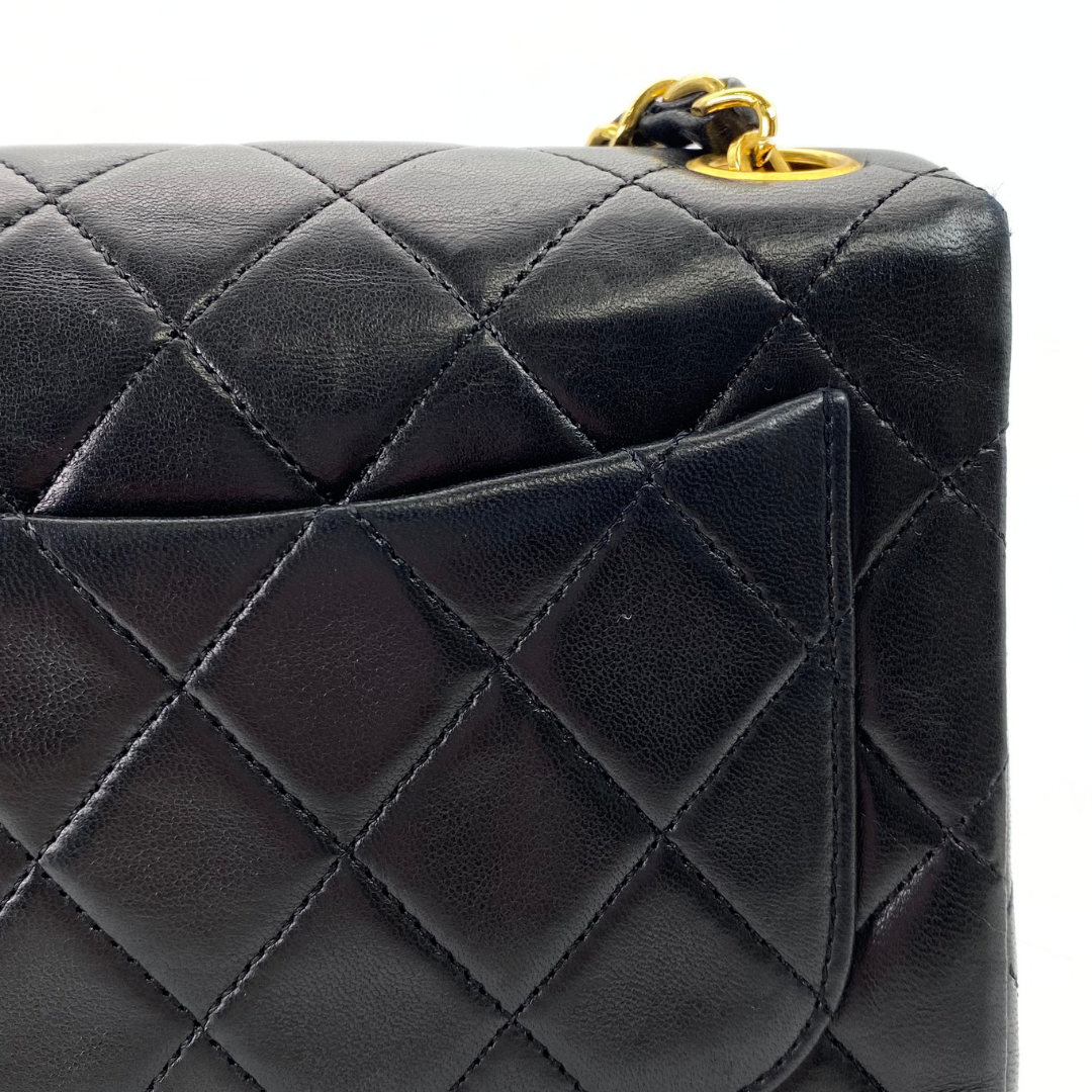 Tsubaki, 1 Series Mini Square 17cm Black Lambskin with seal and card