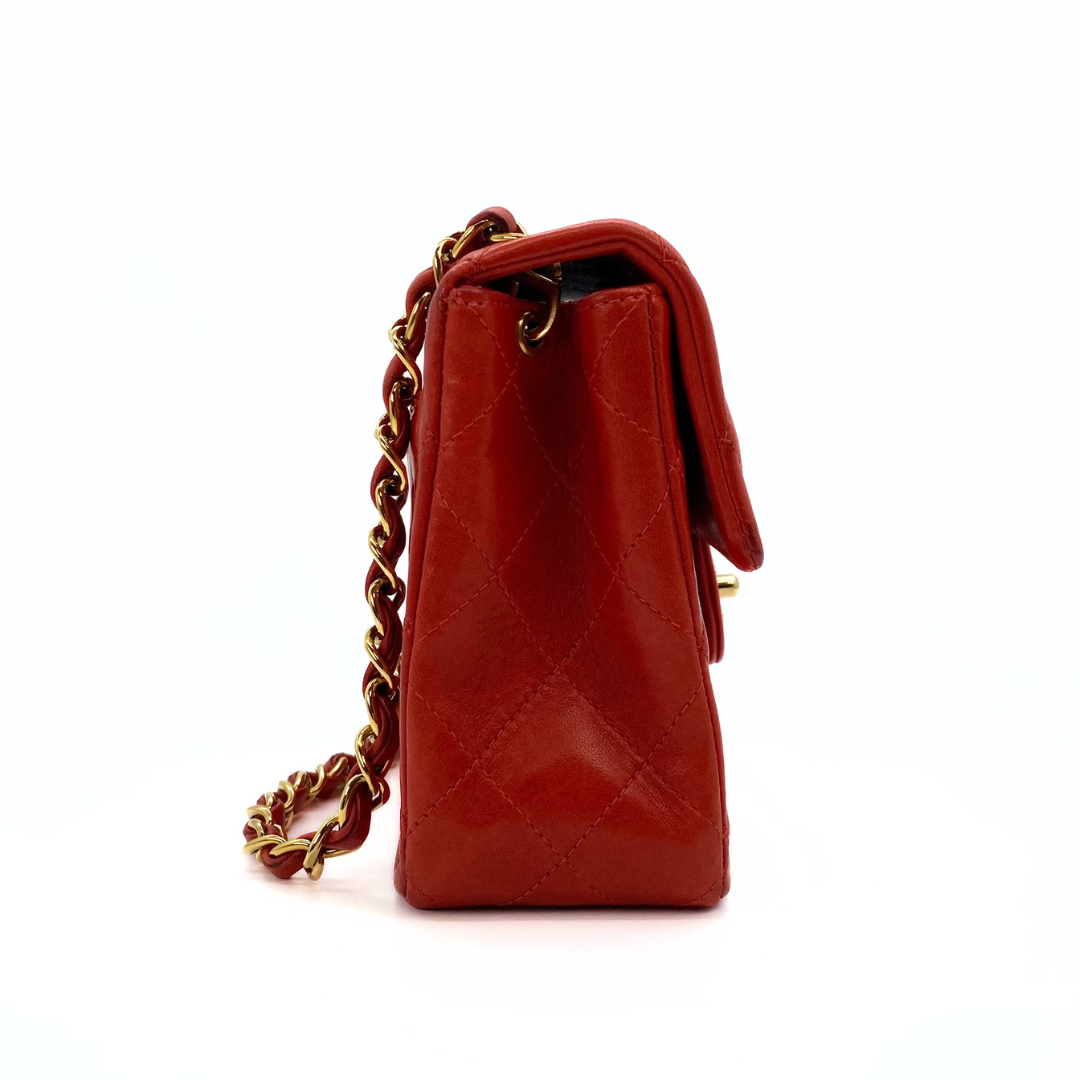 Lola, 6 Series Mini Square 17 Red Lambskin with seal only