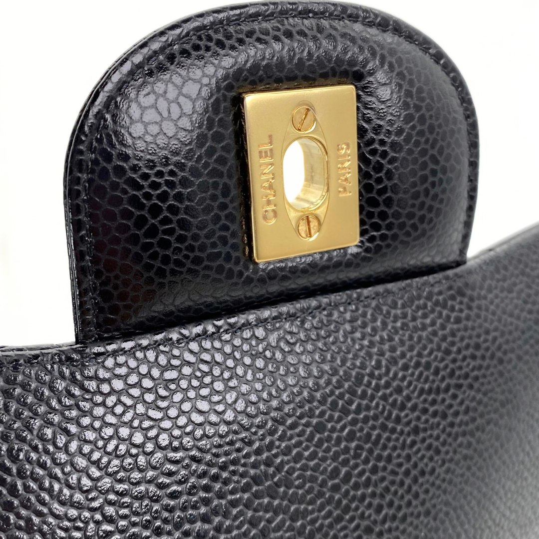 Callahan, 31 Series Jumbo Black Caviar Gold Hardware with seal and card