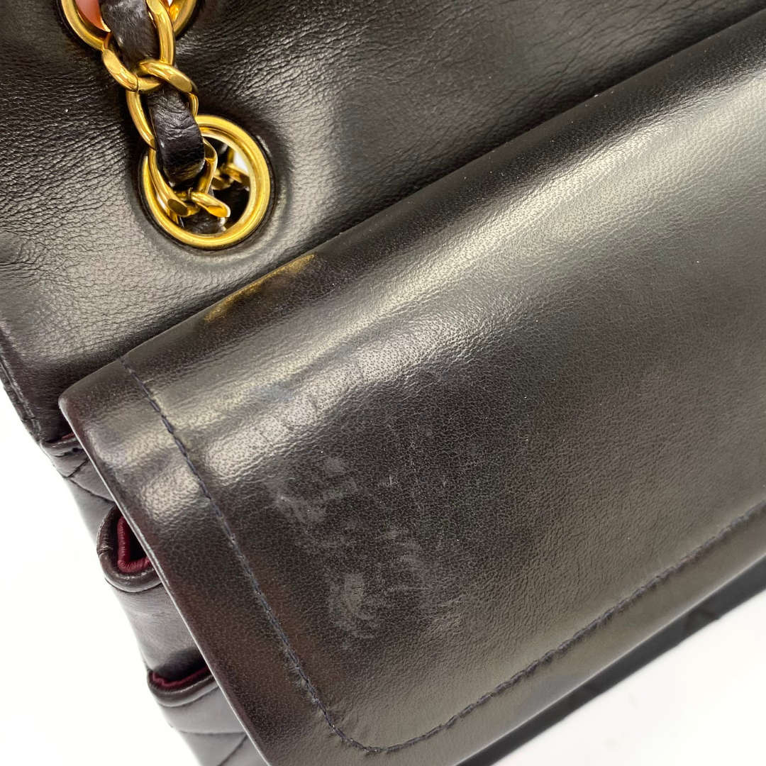 Subaru, 3 Series Medium Classic Flap Black Lambskin with seal and card