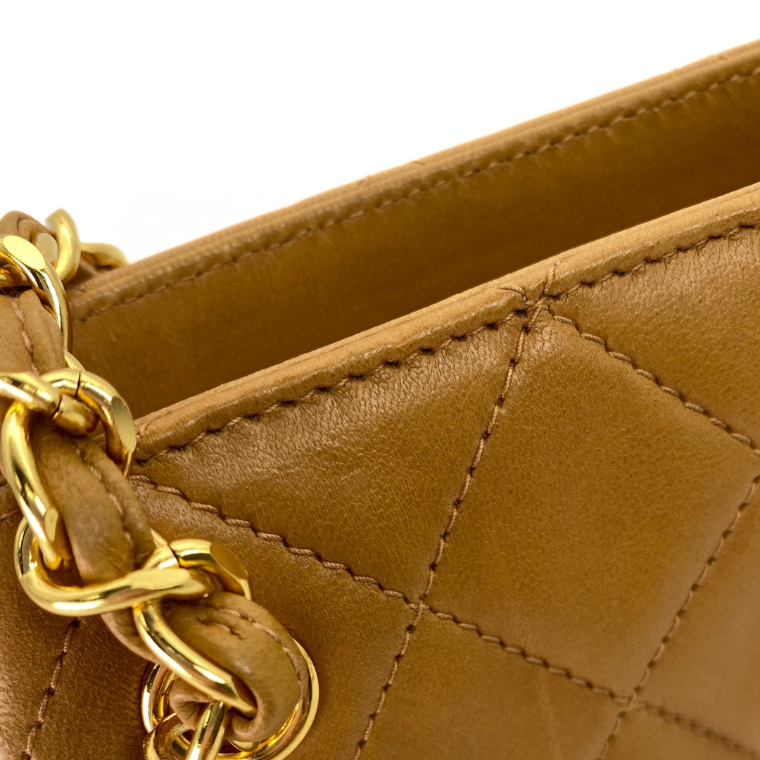 Kotone, 3 Series Matelasse Brown Lambskin with seal and card