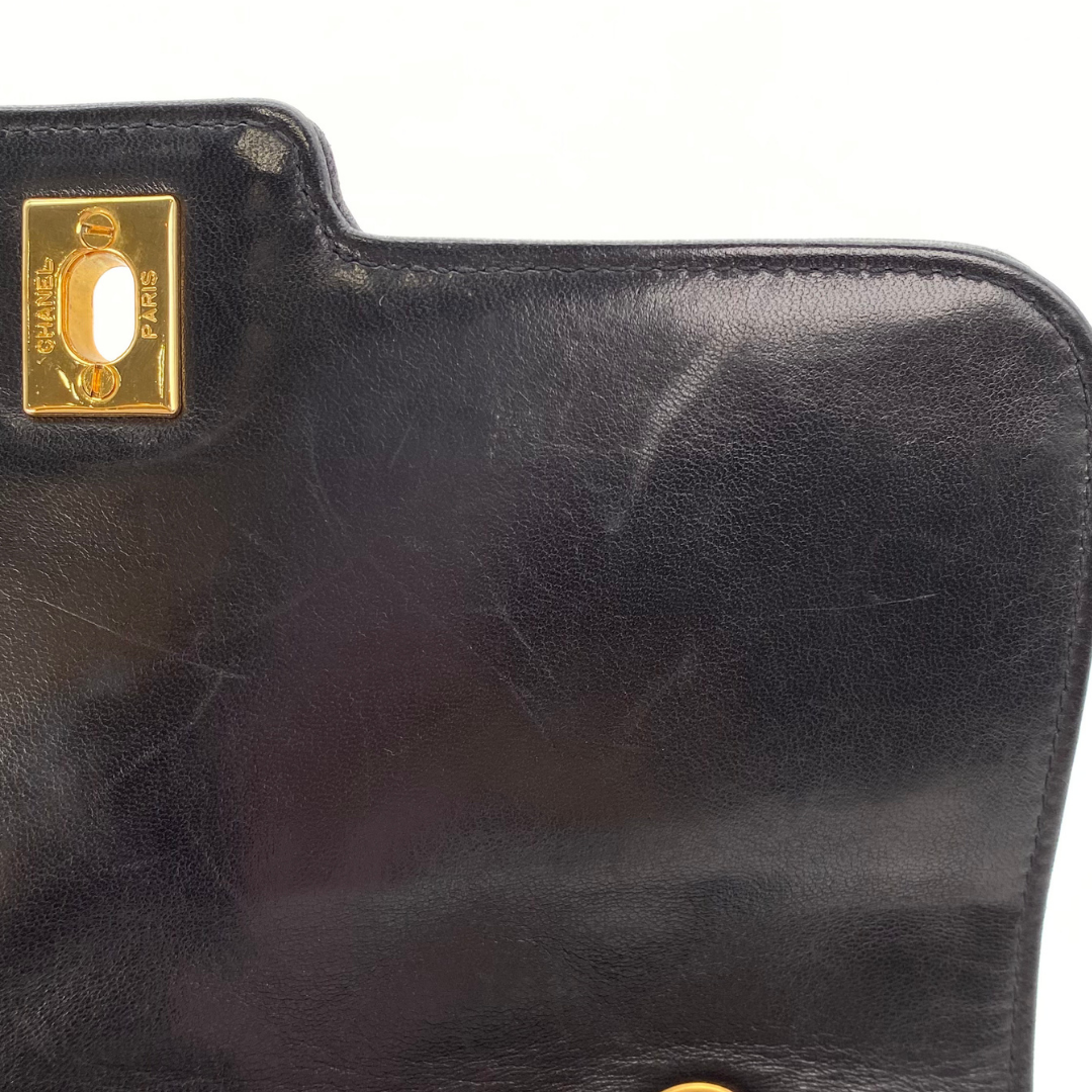 Ruslan, 1 Series Small Tab Border Black Lambskin with seal and card