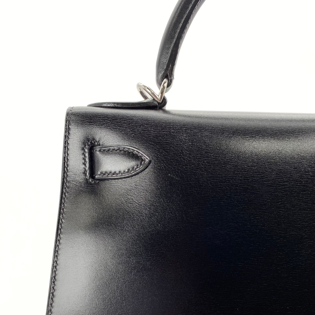 Lumen, 2002 Kelly 28 Sellier Black Boxcalf with stamp □F