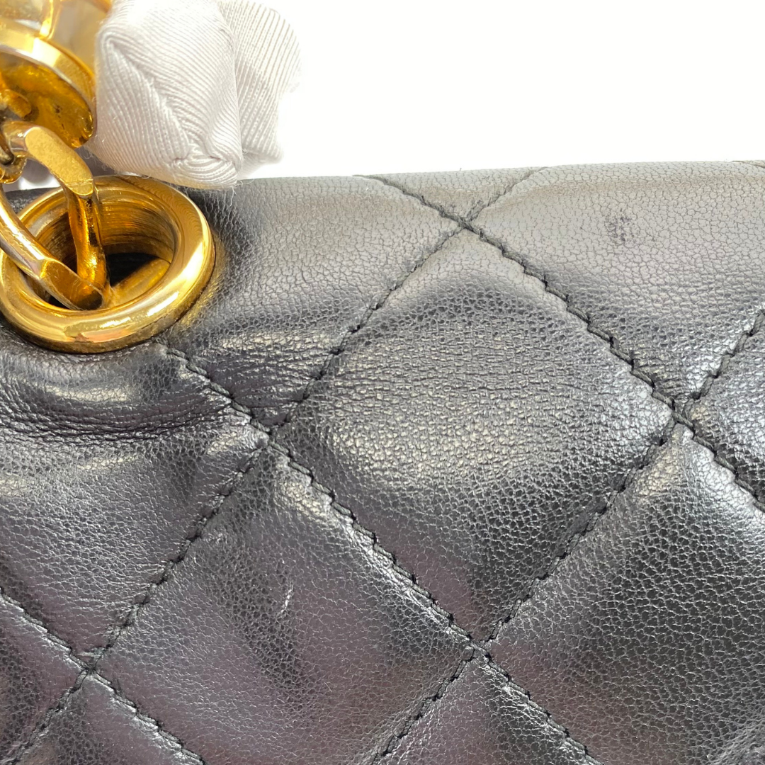 Ritsu, 1 Series Matelasse Black Lambskin with seal and card