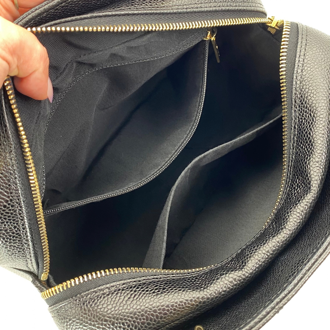Orion, 7 Series Tote Black Caviar Gold Hardware with seal and card