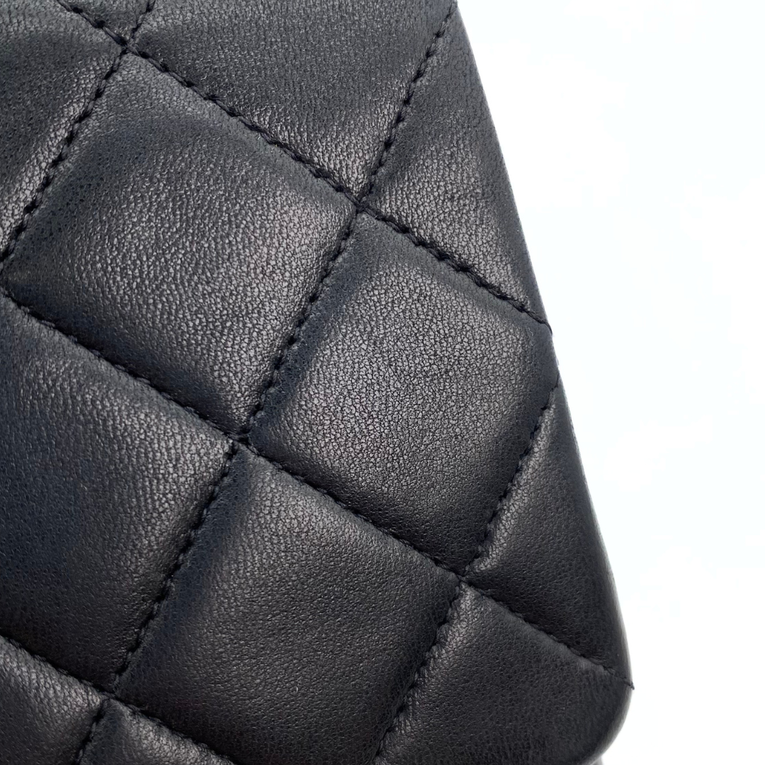 Gleb, 2 Series Small Classic Flap Black Lambskin with seal and card