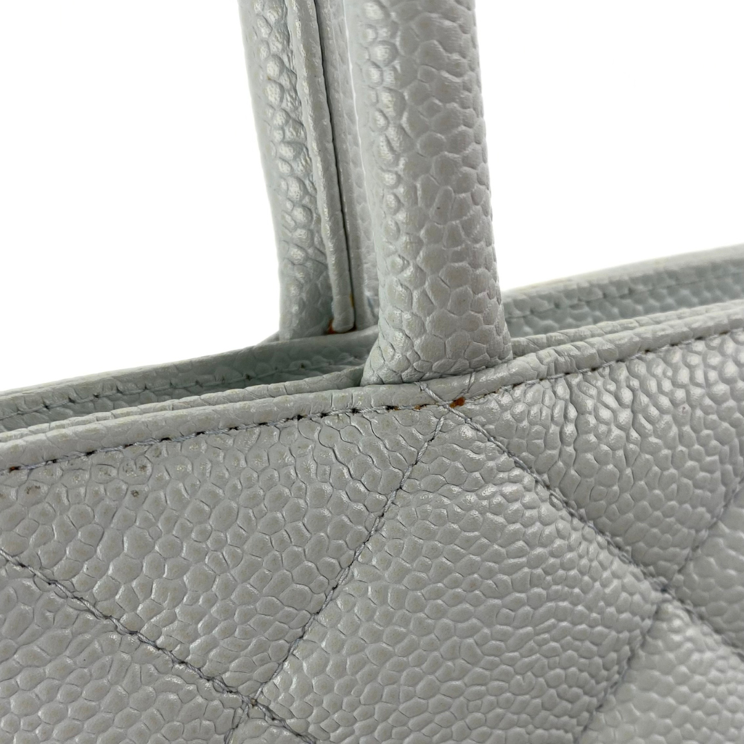Preston, 7 Series Medallion Tote Light Blue Caviar with seal and card