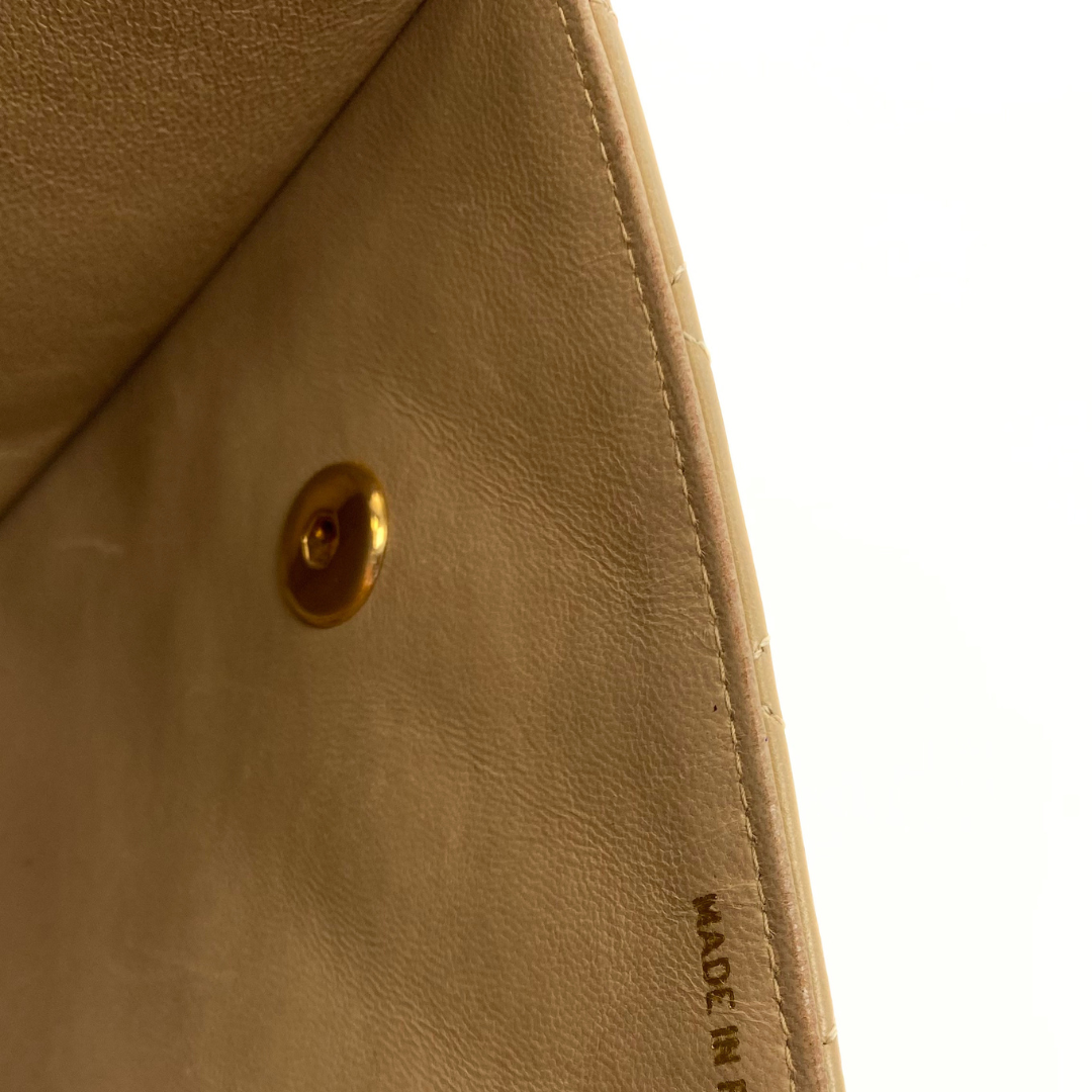 Yejun, 1 Series Double Turn Lock Beige Lambskin with seal and card