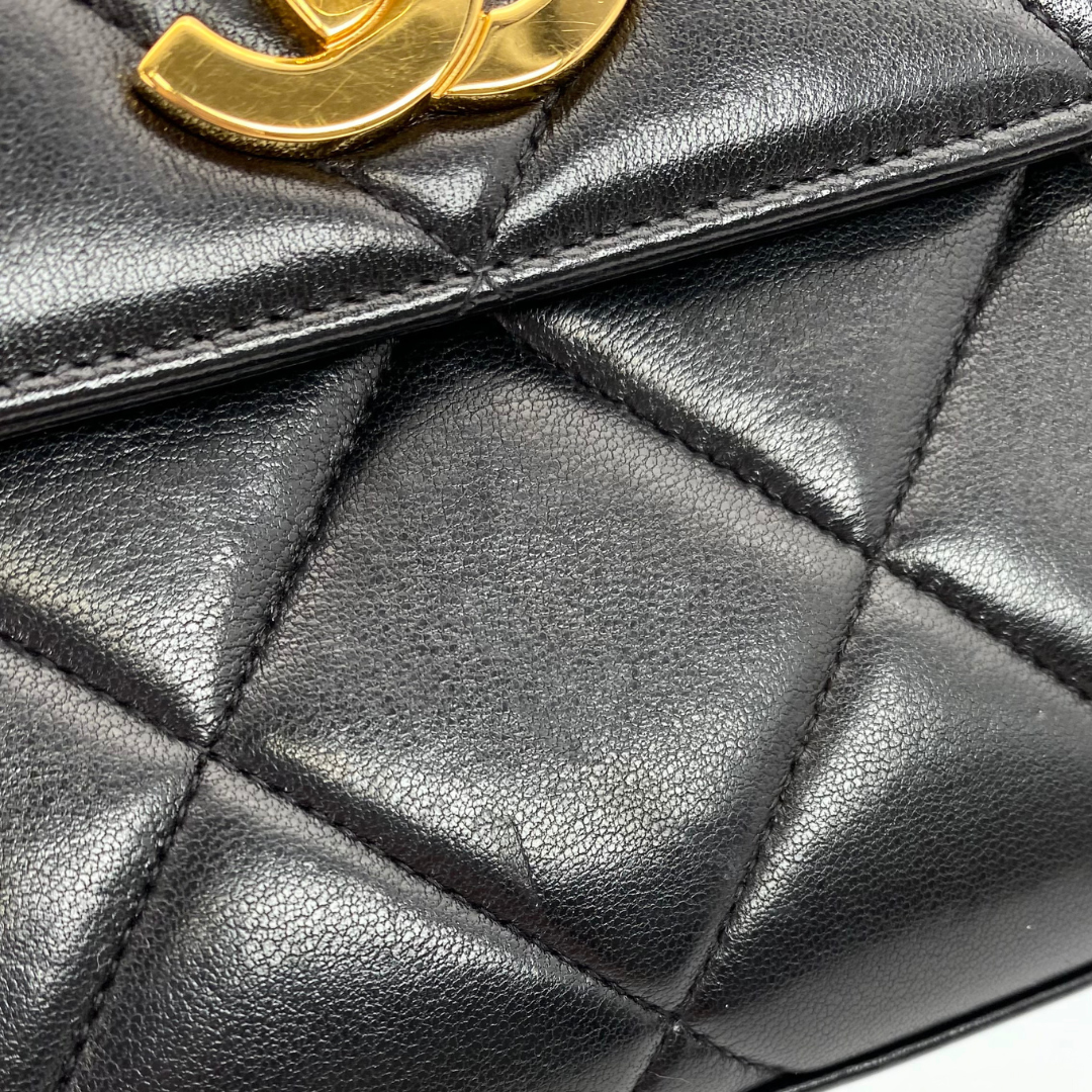 Mikoto, 3 Series Materasse Black Lamb Gold Hardware with seal and card