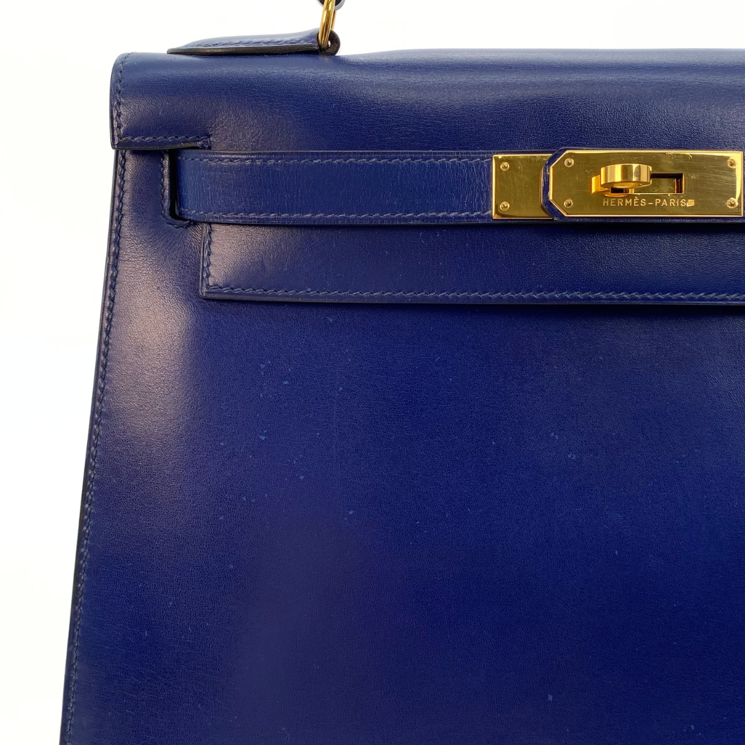 Daneen, 1992 Kelly 28 Blue Boxcalf with stamp 〇V