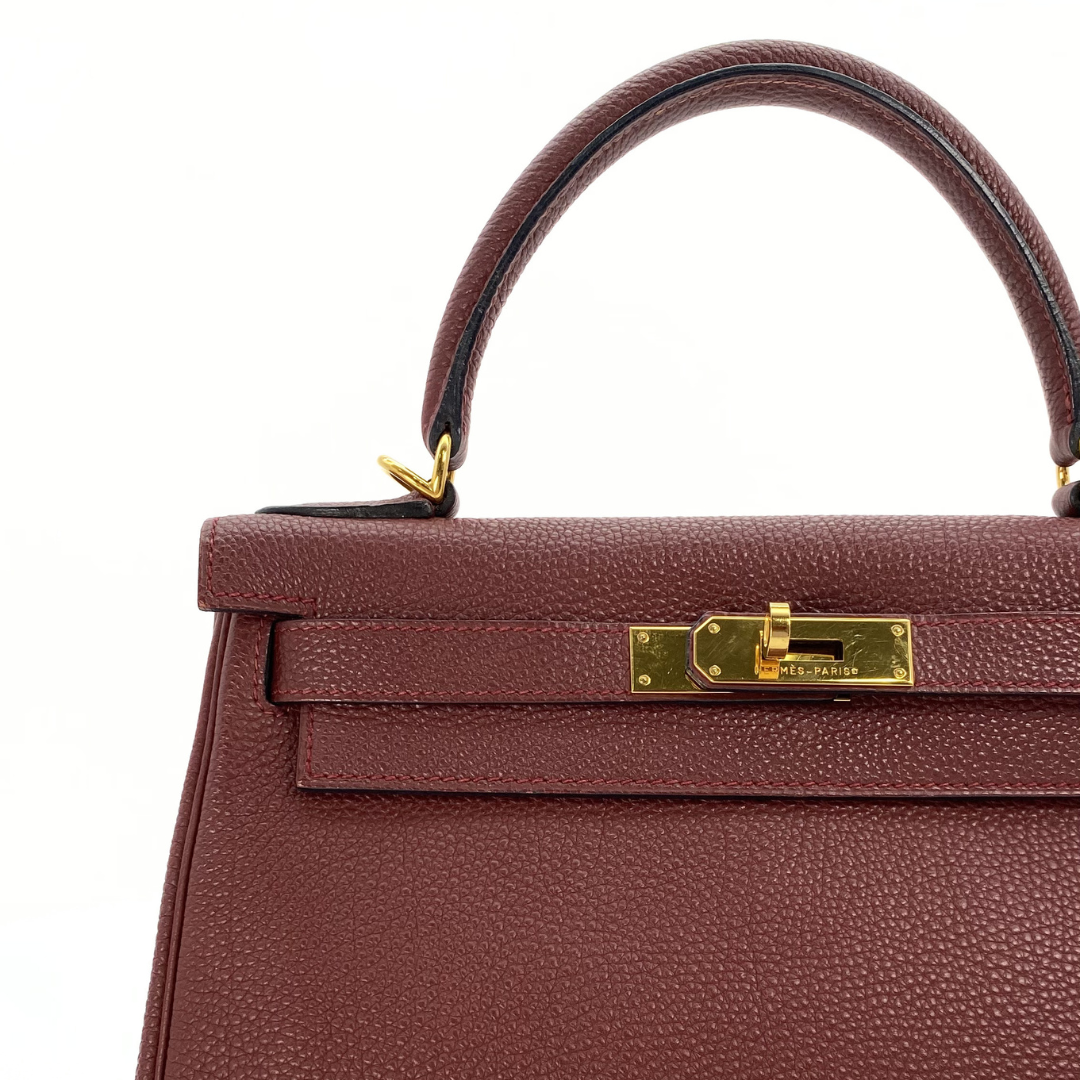 Rosalie, 2004 Kelly 28 Retourne Rouge H Togo with stamp □H