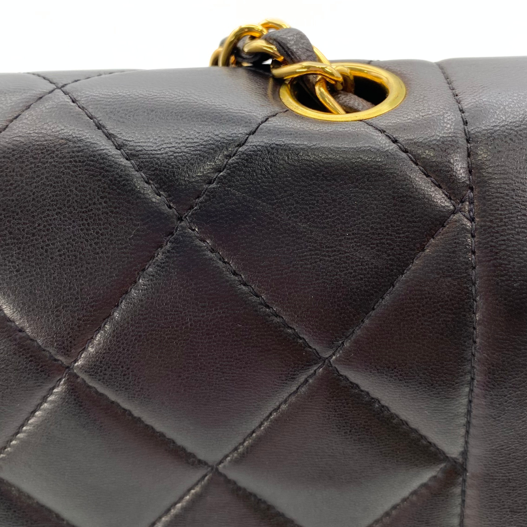 Solon, 3 Series Small Diana  Black Lambskin with seal only
