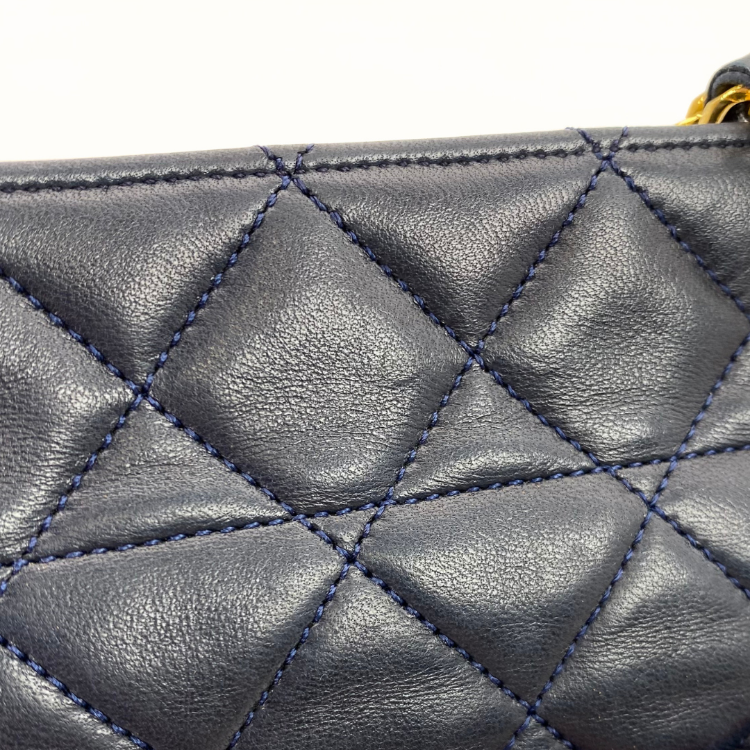 Taiga, 1 Series Navy Lambskin Tote with seal only