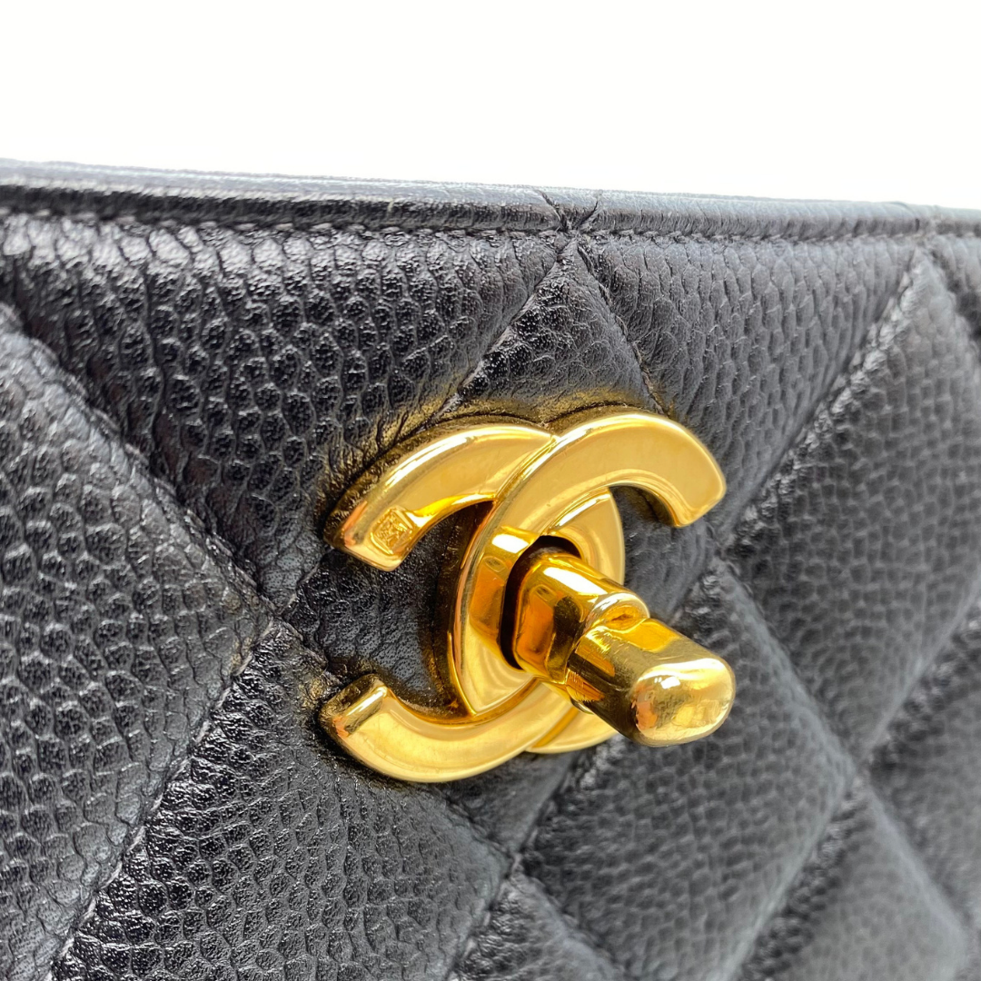 Indira, 4 Series Black Caviar Tote with seal only