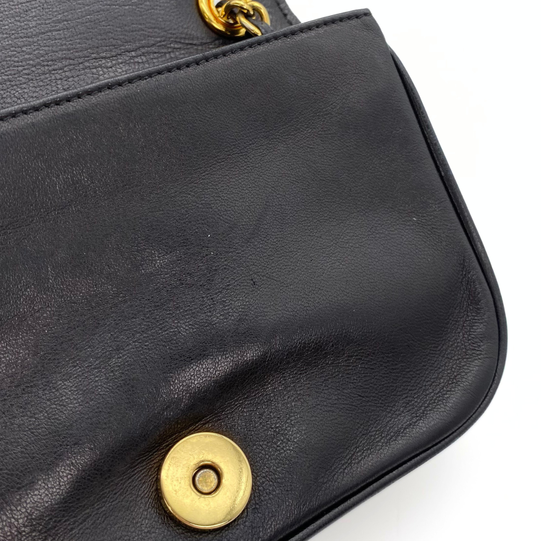 Rodion, 0 Series Black Lambskin Wallet On Chain with seal and card
