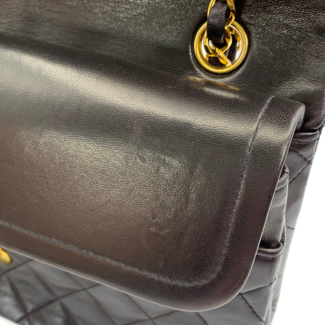 Subaru, 3 Series Medium Classic Flap Black Lambskin with seal and card