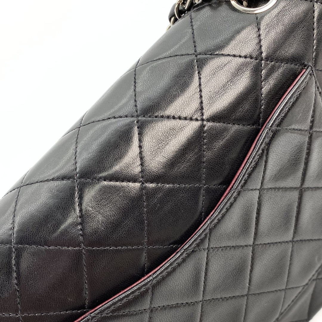 Thiago, 5 Series Medium Black Lambskin Silver Hardware with seal and card