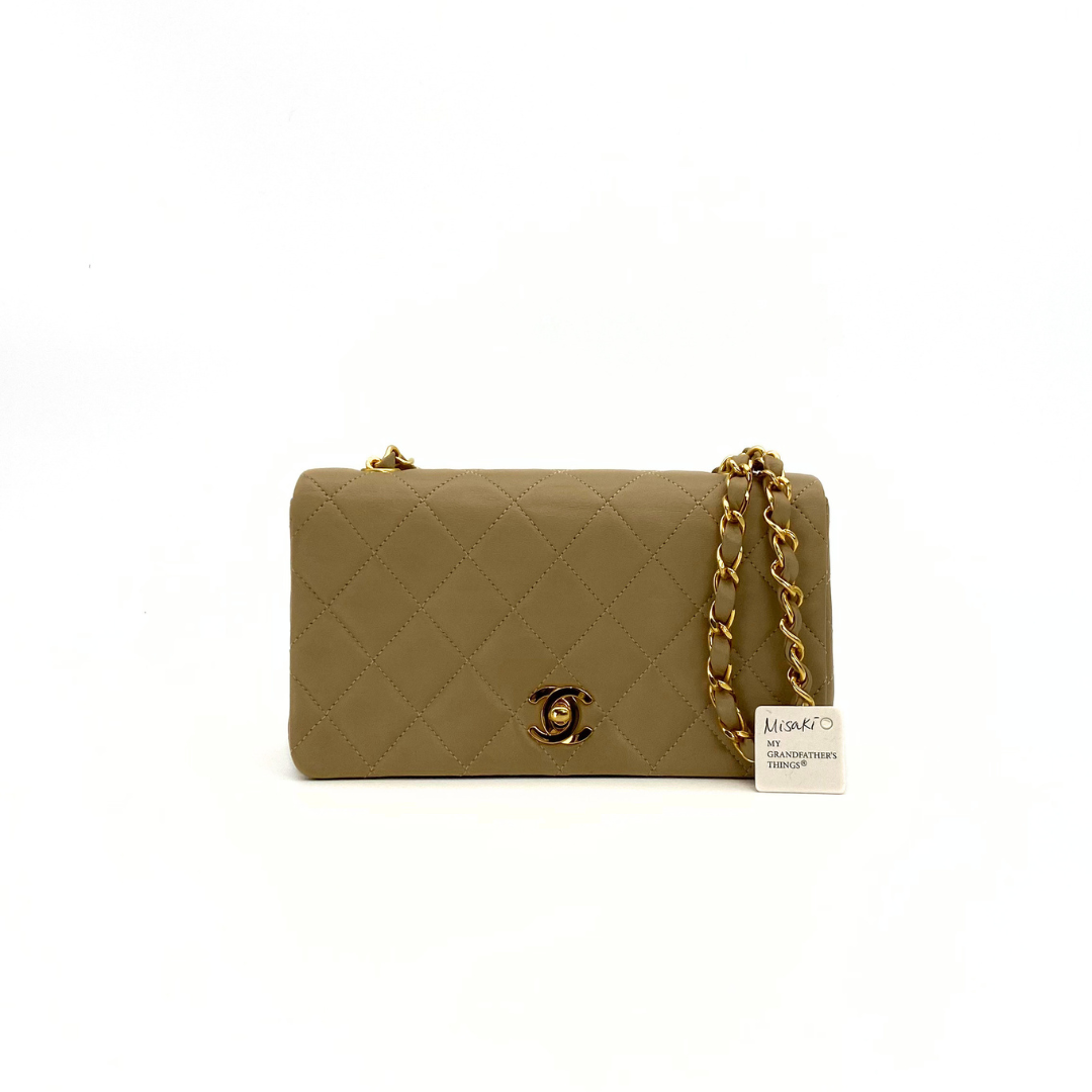 Misaki, 1 Series Mini Full Flap Beige Lambskin with seal and card