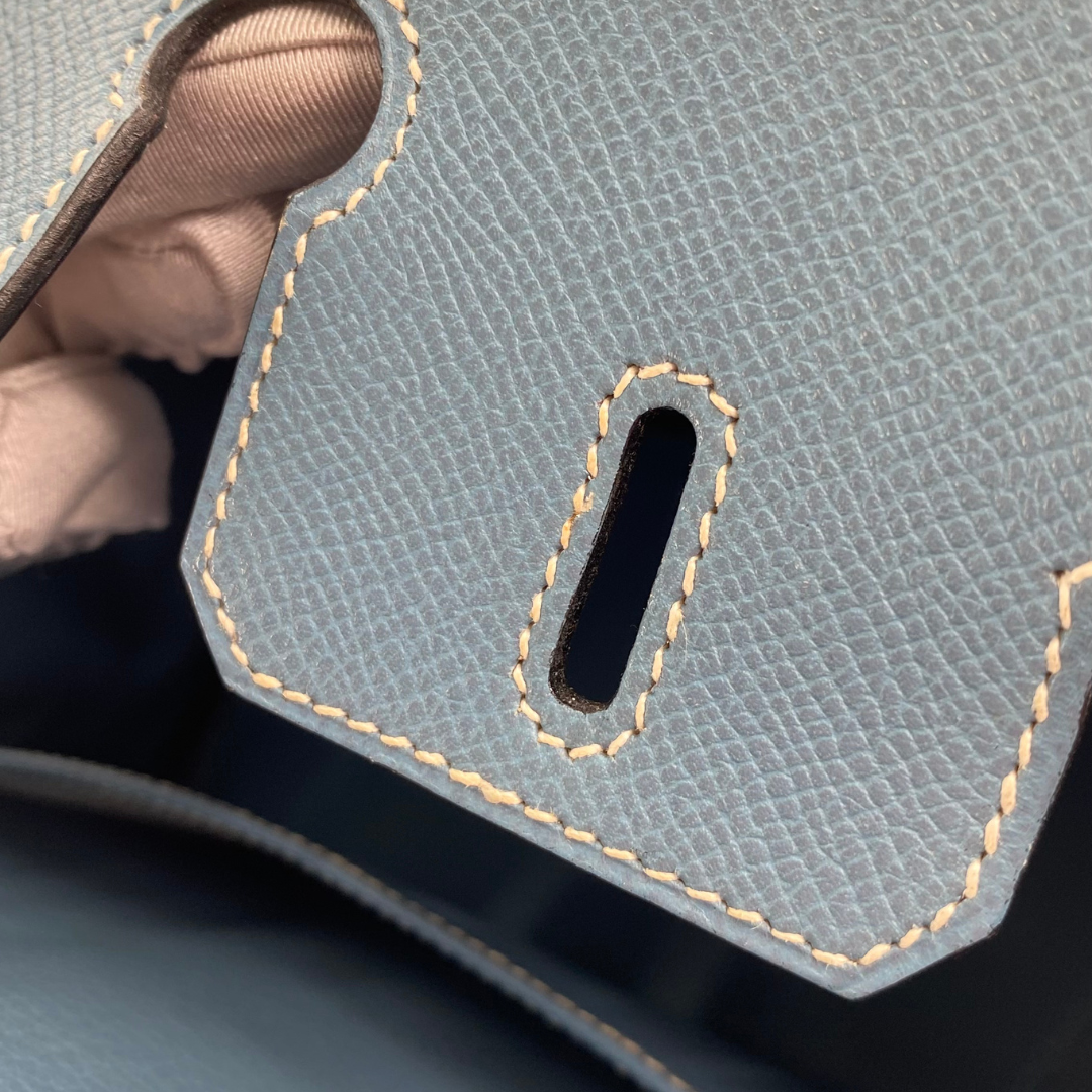 Romilly, 2006 Birkin 25 Blue Jean Veau Epsom Palladium Hardware with stamp □J
