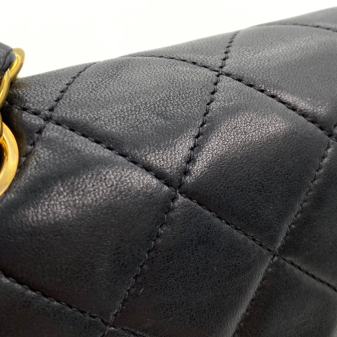 Gleb, 2 Series Small Classic Flap Black Lambskin with seal and card