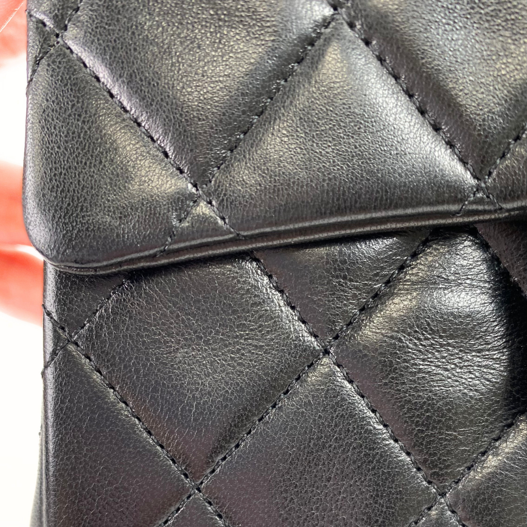 Tsubaki, 1 Series Mini Square 17cm Black Lambskin with seal and card