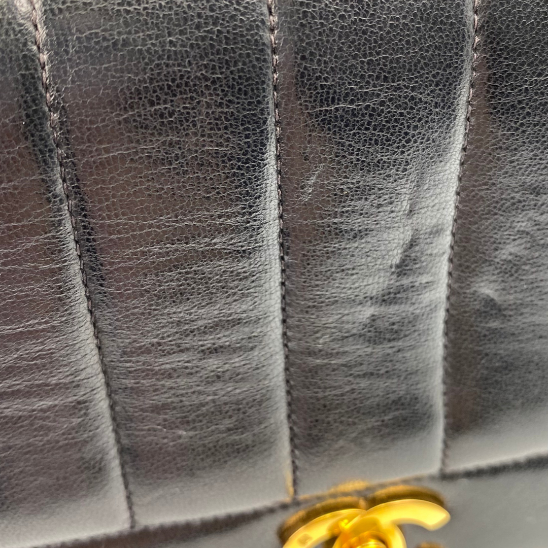 Tyra, 2 Series Mademoiselle Lambskin Small Black with seal and card