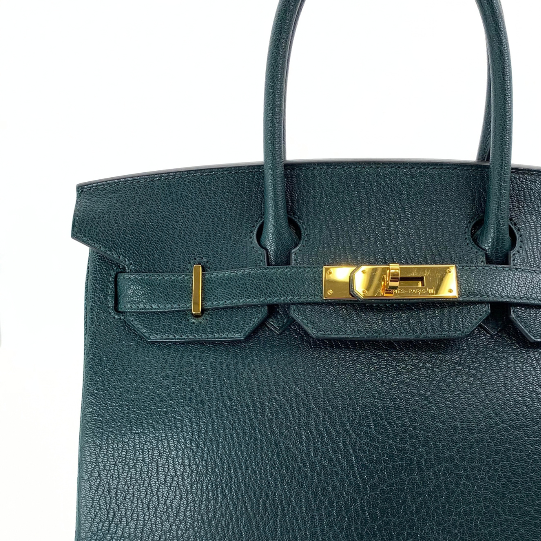Nanami, 2024 Birkin 30 Vert Moyen Chevre Gold Hardware with stamp W