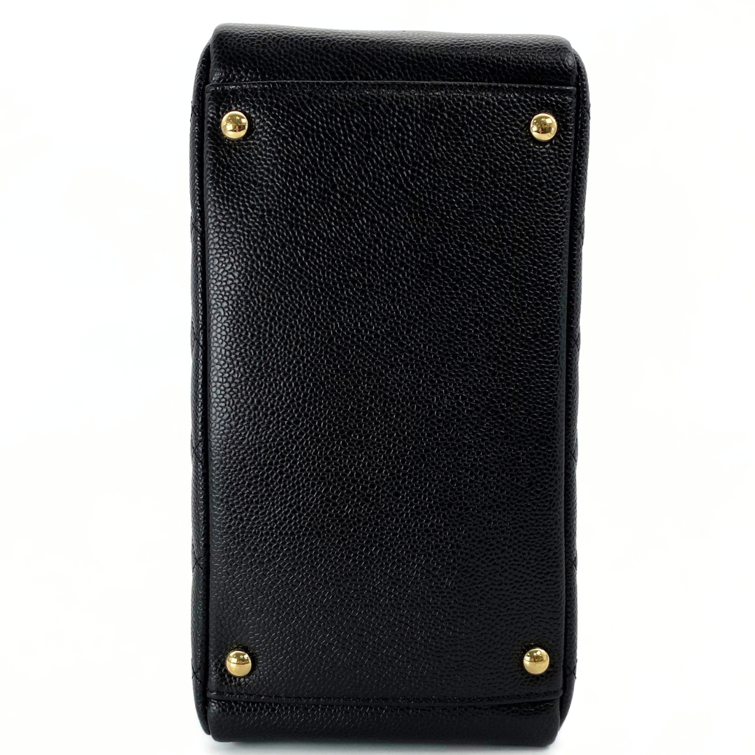 Orion, 7 Series Tote Black Caviar Gold Hardware with seal and card