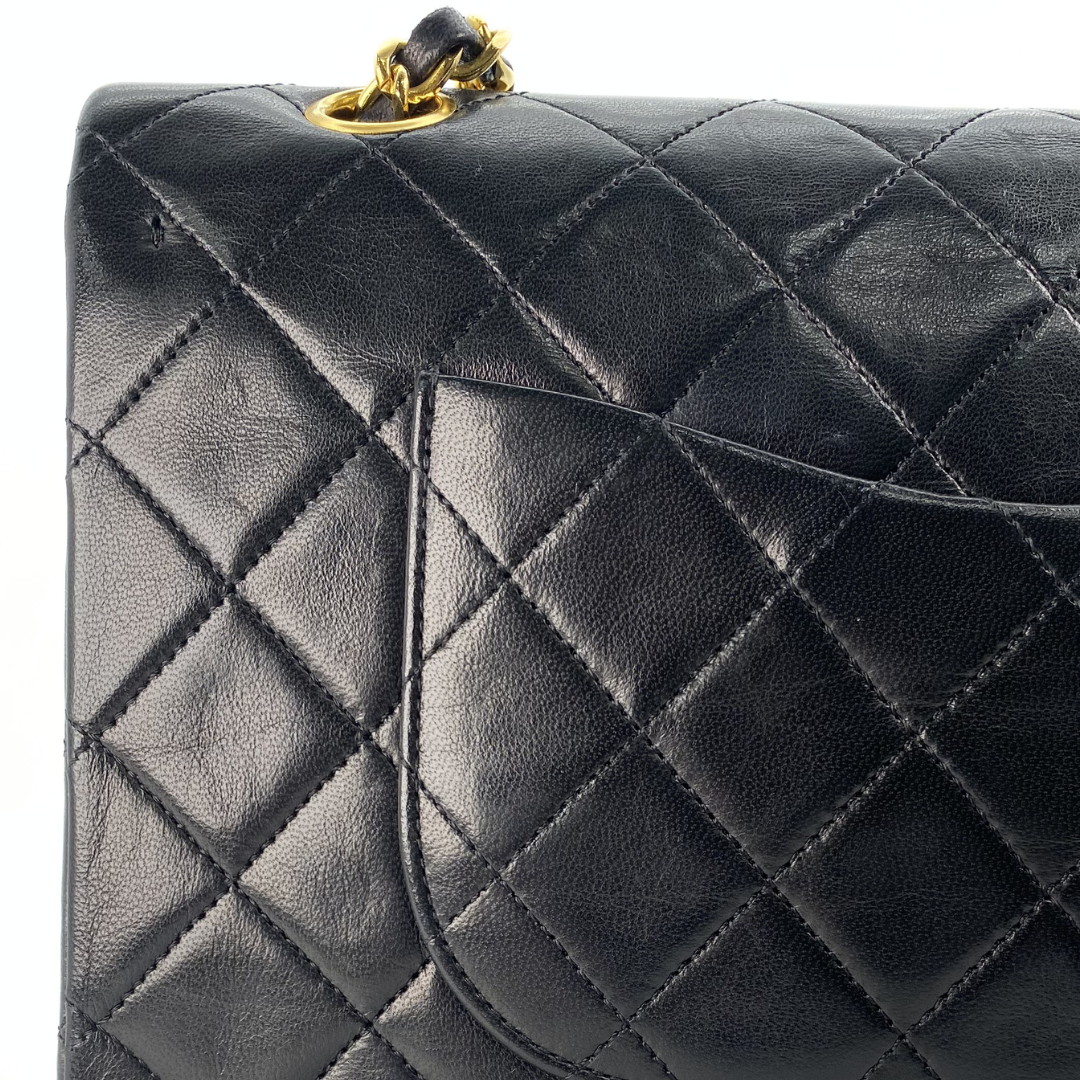 Bodhi, 0 Series Medium Classic Flap Black Lambskin with seal and card