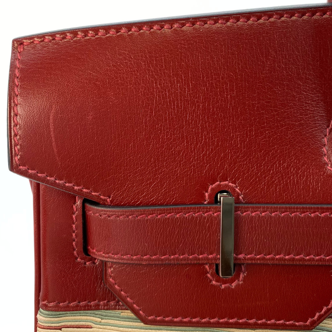 Delara, 2001 Hat A Courroies 32 Rouge H Palladium Hardware with stamp ⬜︎E