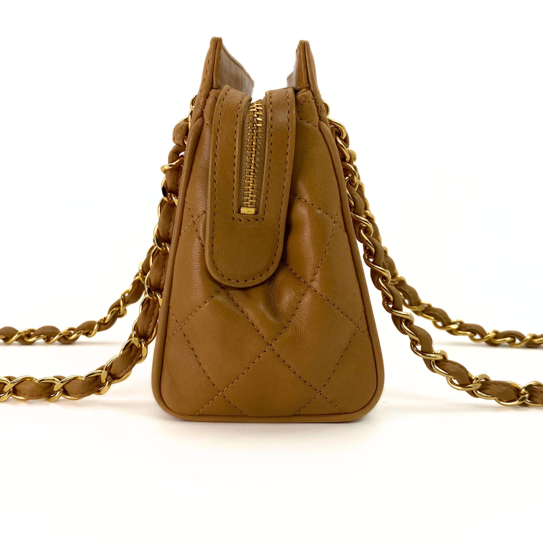 Kotone, 3 Series Matelasse Brown Lambskin with seal and card