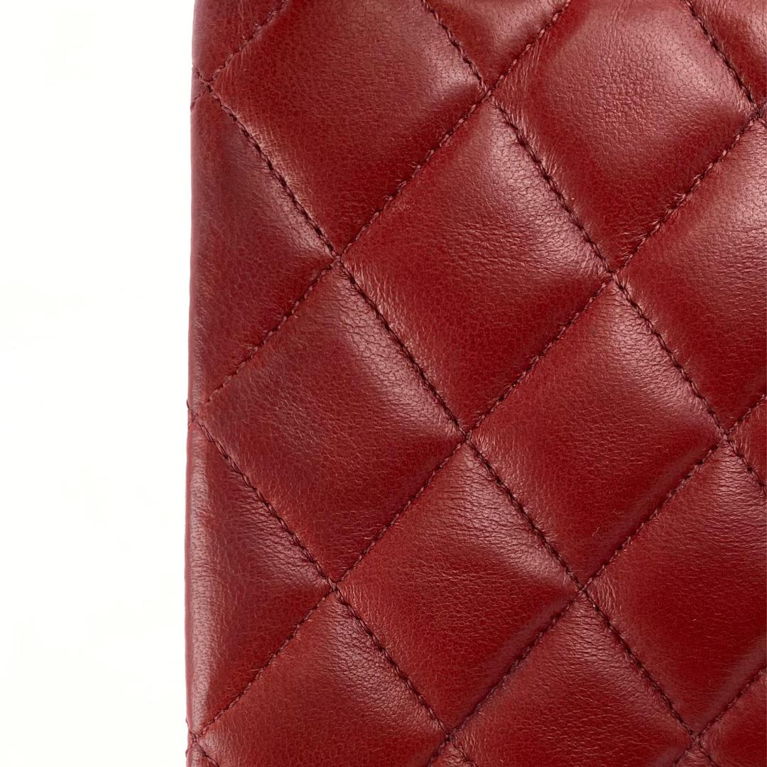 Evren, 1 Series Matelasse Bordeaux Lamb Gold Hardware with seal and card