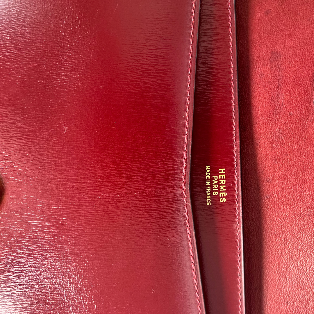 Benoula, 1985 Lydie Roue H Boxcalf Clutch wiith stamp  〇O