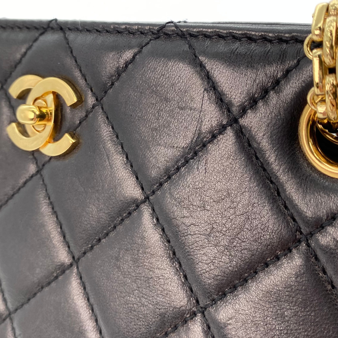 Sushma, 6 Series Tote Black Lambskin with Bijoux Chain with seal and card