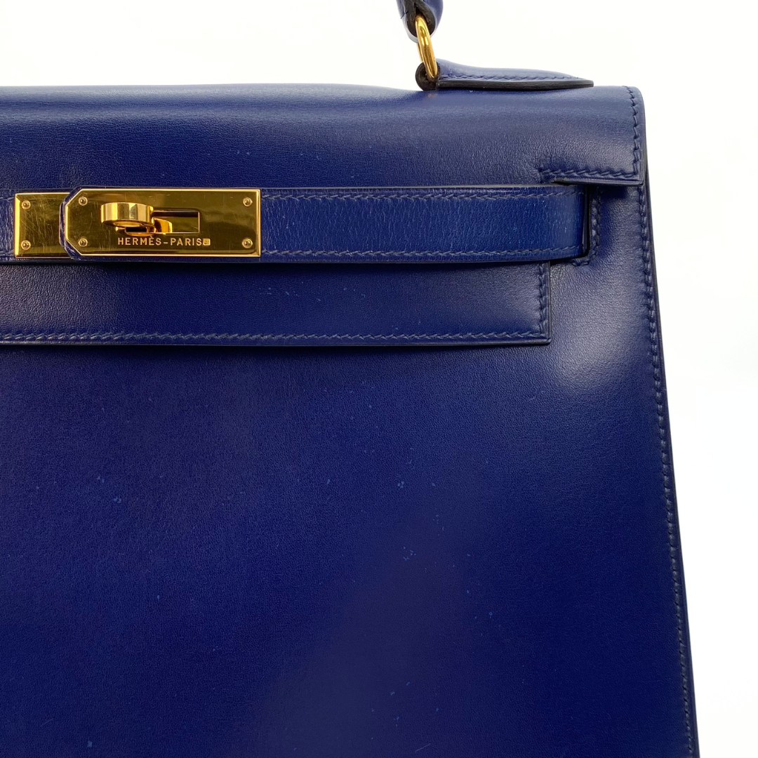 Daneen, 1992 Kelly 28 Blue Boxcalf with stamp 〇V