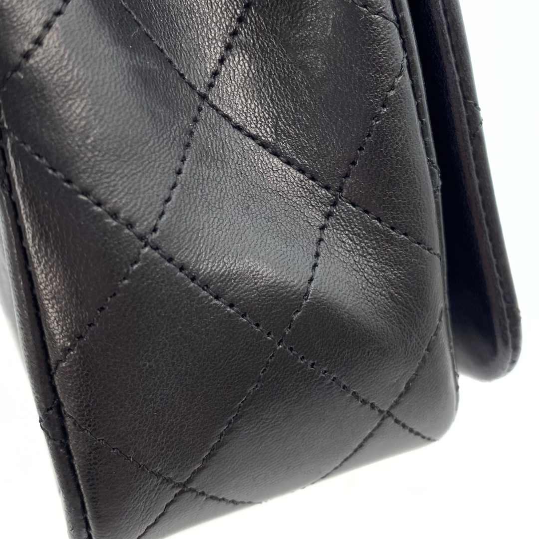 Beckett, 1 Series Small Full Flap Black Lambskin with seal and card