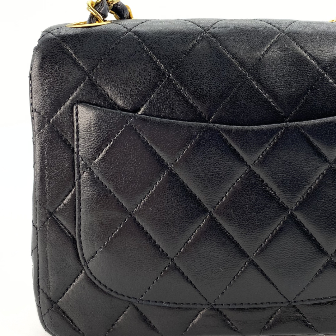 Alora, 0 Series Mini Square 17cm Black Lambskin with seal and card