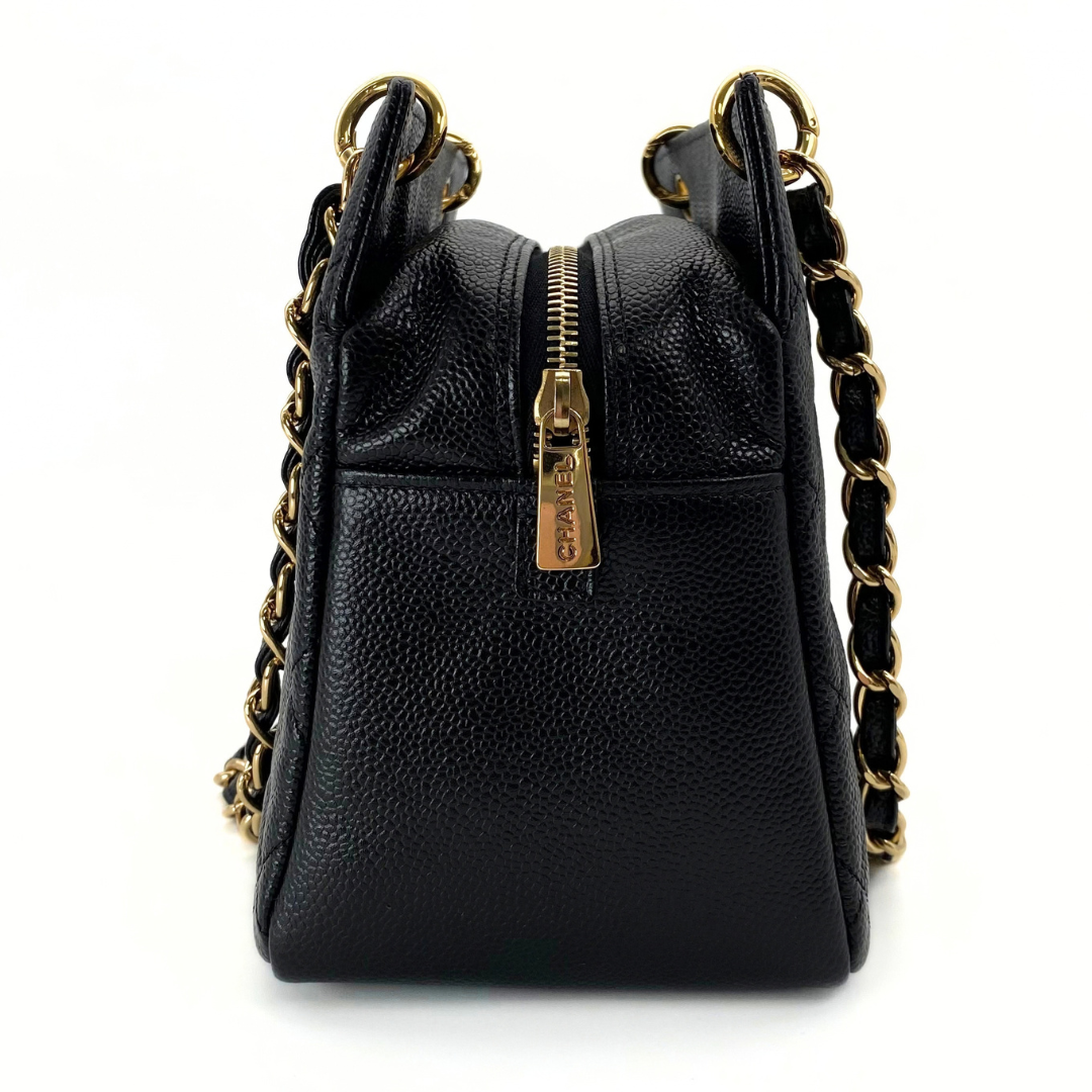 Orion, 7 Series Tote Black Caviar Gold Hardware with seal and card