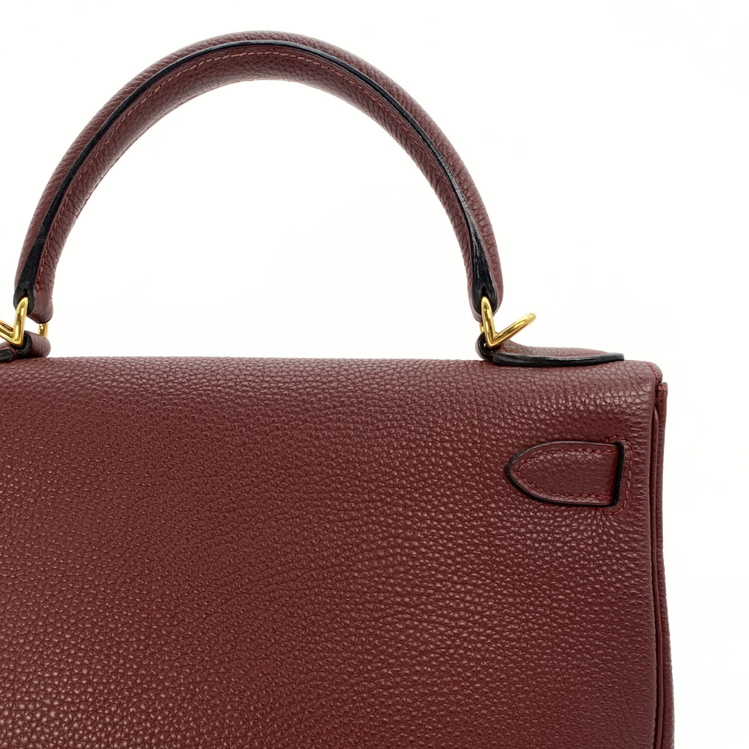 Rosalie, 2004 Kelly 28 Retourne Rouge H Togo with stamp □H