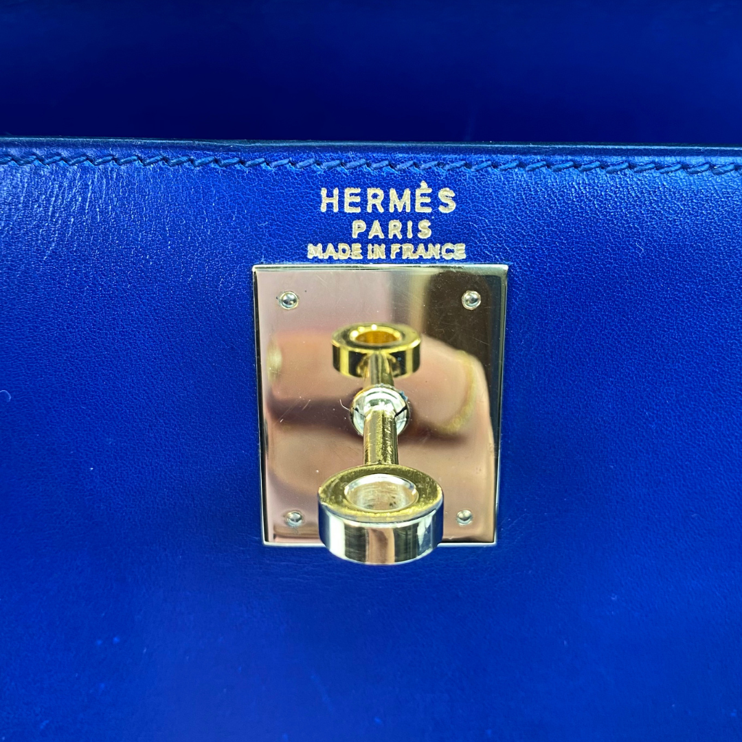 Daneen, 1992 Kelly 28 Blue Boxcalf with stamp 〇V