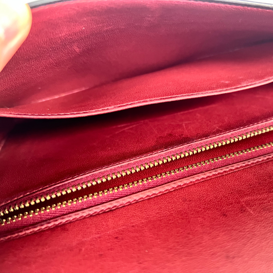 Benoula, 1985 Lydie Roue H Boxcalf Clutch wiith stamp  〇O