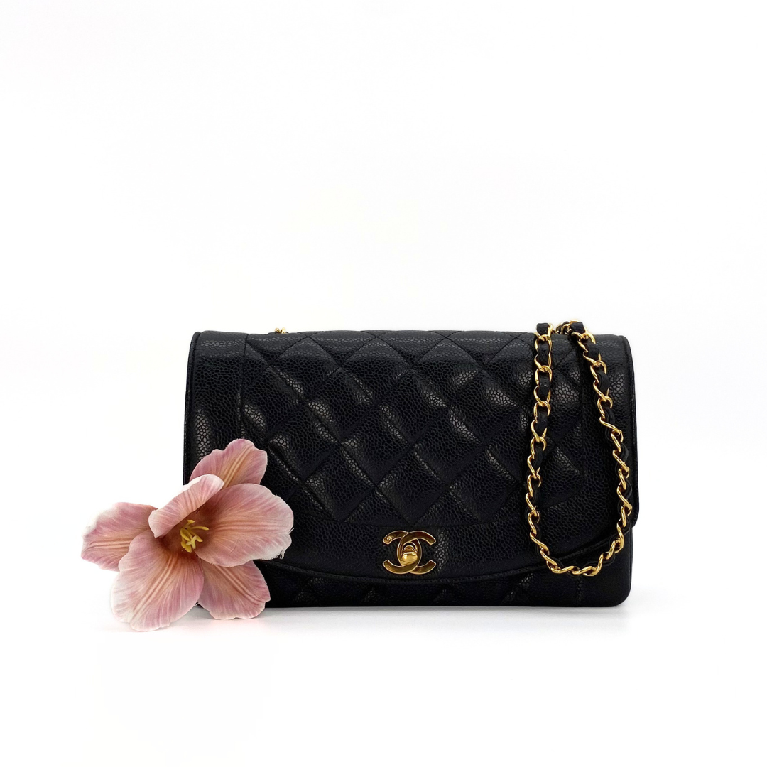Odessa, 2 Series Medium Black Caviar Diana with seal only