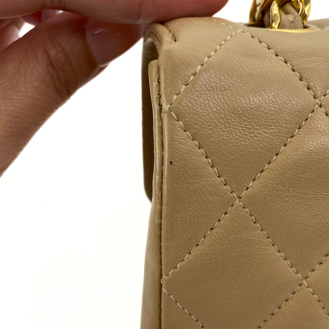 Sayaka, 1 Series Half Moon Beige Lambskin with seal and card