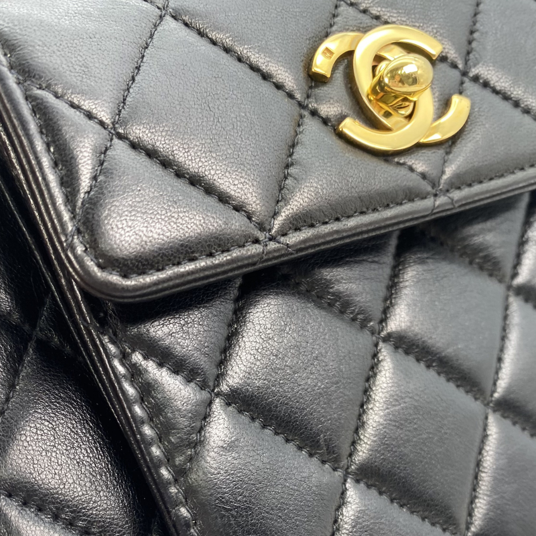 Otto, 4 Series Black Lambskin Envelope Pocket Flap with seal only
